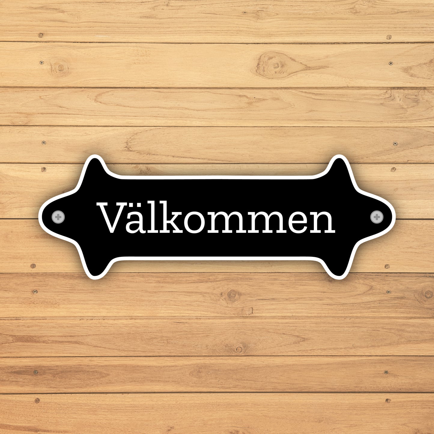 Charmig skylt | Tejp & skruv | Designa egen | Återvunnen plast | 100x33 mm - 200x66 mm