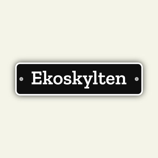 Rektangulär skylt 1:4 – Din egen text | 80x20 mm - 220x55 mm
