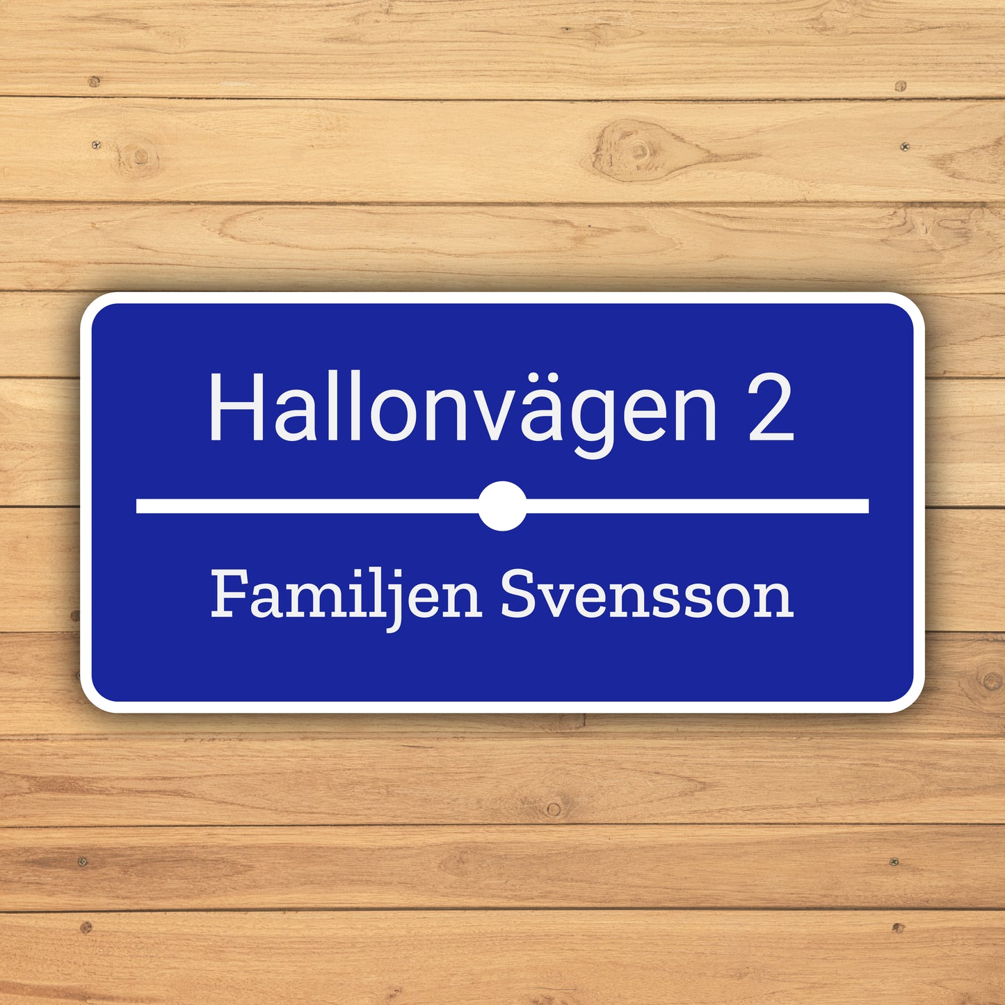 Adressera adresskylt | Tejp & skruv | Designa egen | Återvunnen plast | 75x38 mm - 188x94 mm