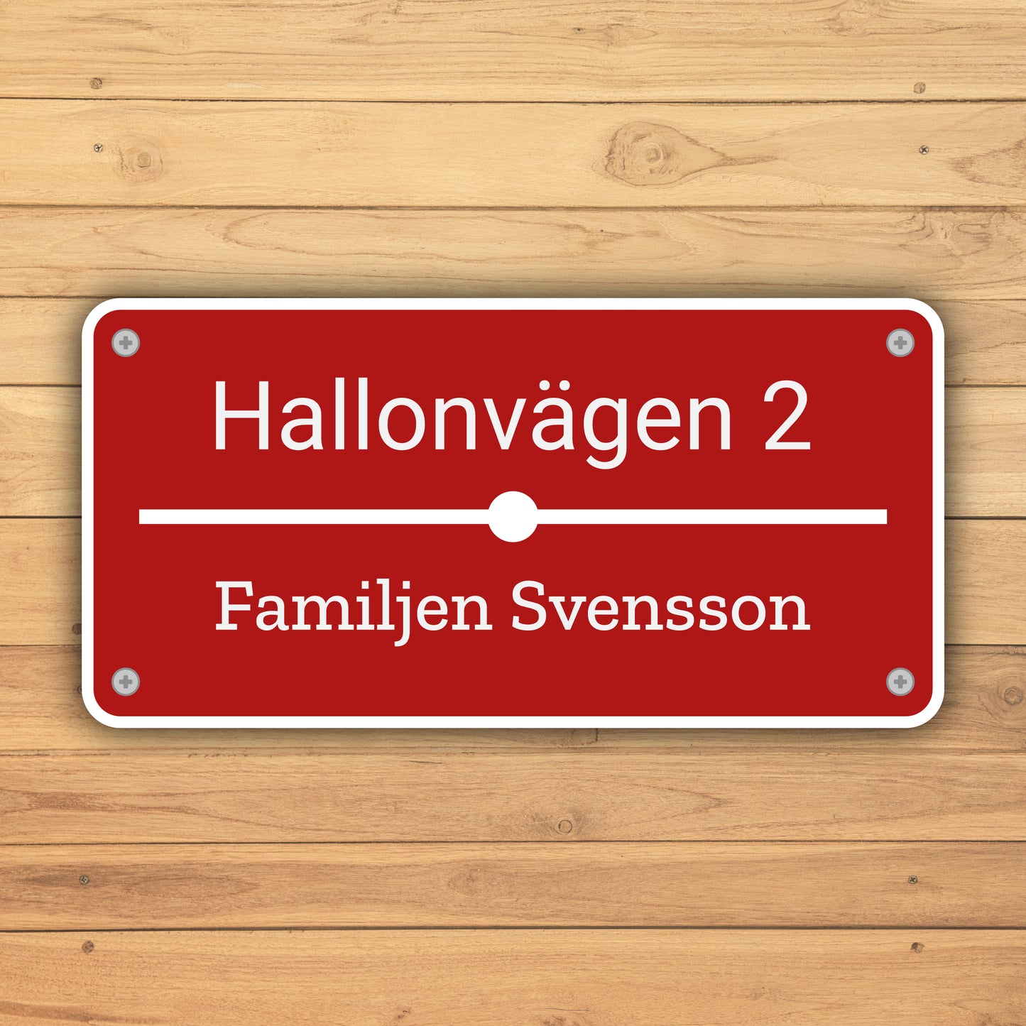 Adressera adresskylt | Tejp & skruv | Designa egen | Återvunnen plast | 75x38 mm - 188x94 mm