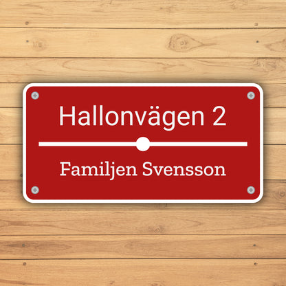 Adressera adresskylt | Tejp & skruv | Designa egen | Återvunnen plast | 75x38 mm - 188x94 mm