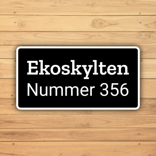 1:2 Rektangulär skylt | Tejp & skruv | Designa egen | Återvunnen plast | 60x30 mm - 220x110 mm