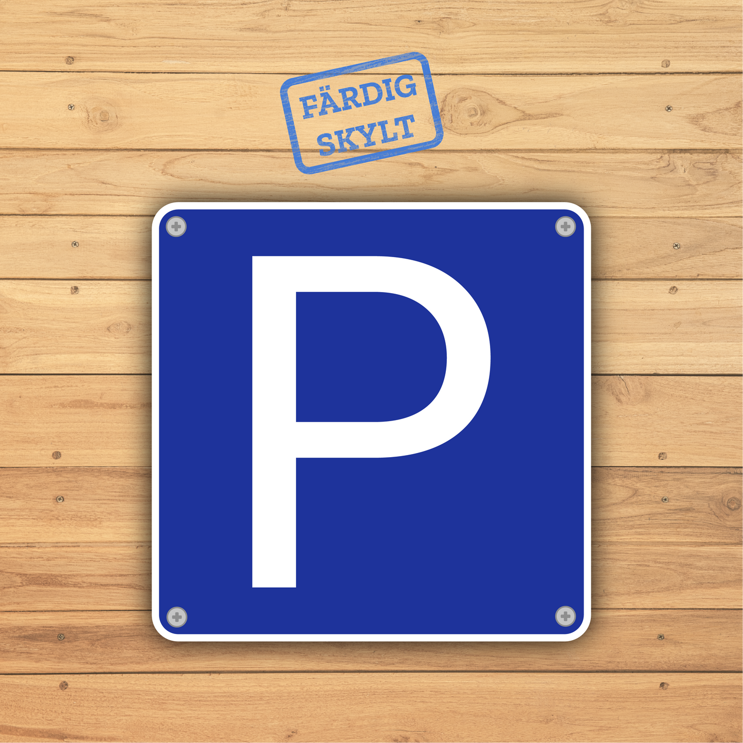 P-skylt för privat område | Tejp & skruv | Återvunnen plast | 100x100 mm - 200x200 mm